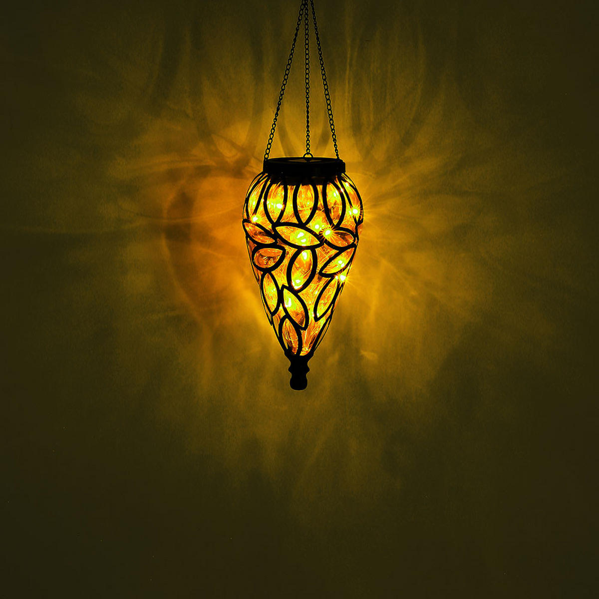 LED AUSSENLEUCHTE Metall Orange - Orange, Metall (13.5/13.5/50cm) - Globo Lighting