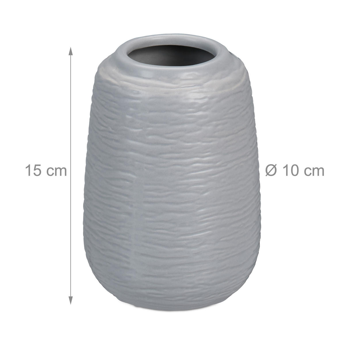 VASEN Set - Grau, Keramik (15cm) - Relaxdays