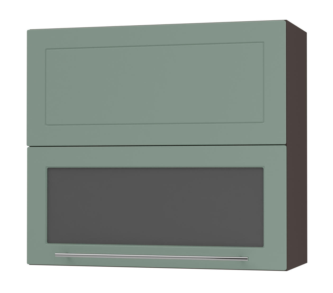 KÜCHENHÄNGESCHRANK Kvantum W8BS/80 Mint Matt / Lava Matt 80 / 32,5 / 72cm - Dunkelgrau/Mintgrün, Holz/Holzwerkstoff (80/72/32.5cm) - Feldmann-Wohnen