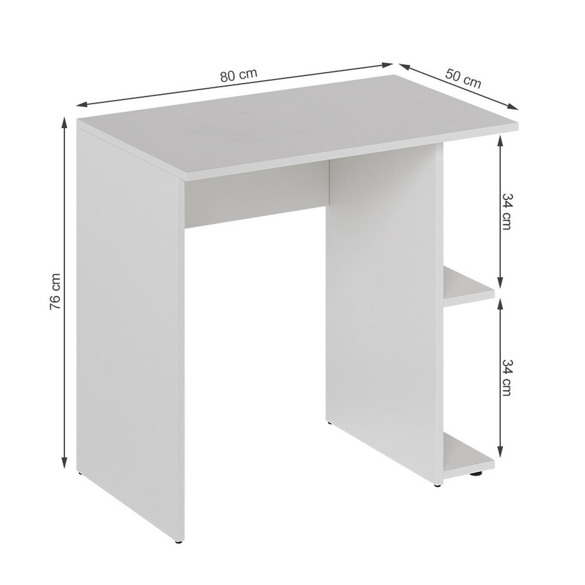 PSACÍ STŮL Simple Bílá - bílá, kompozitní dřevo (50/80/76cm) - Vicco