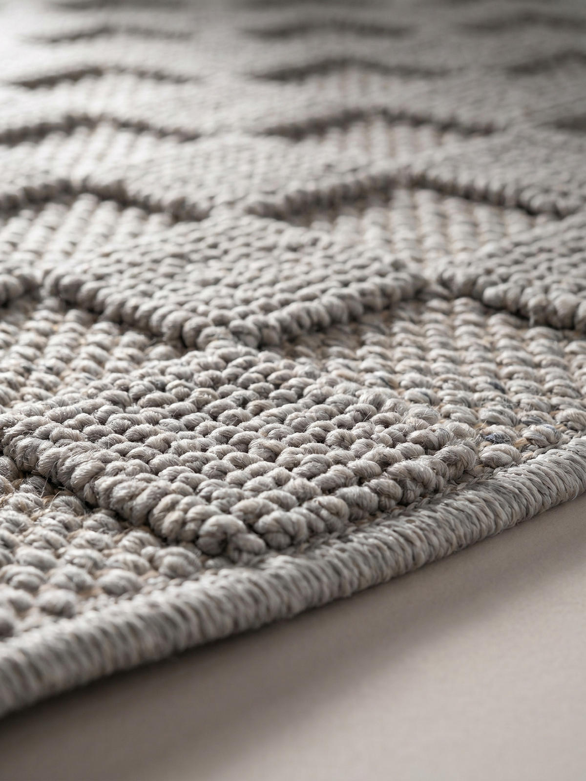 TEPPICH Flachgewebe LANGAU in Silber, mit Schachbrettmuster, Ø 120 cm - Silberfarben, Textil (120/120cm) - KADIMA DESIGN