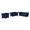 SITZGARNITUR 3+2+1 Chesterfield Fusion Blau Samt - Blau/Braun, Holz/Textil (237/75/82cm) - S-Style Möbel