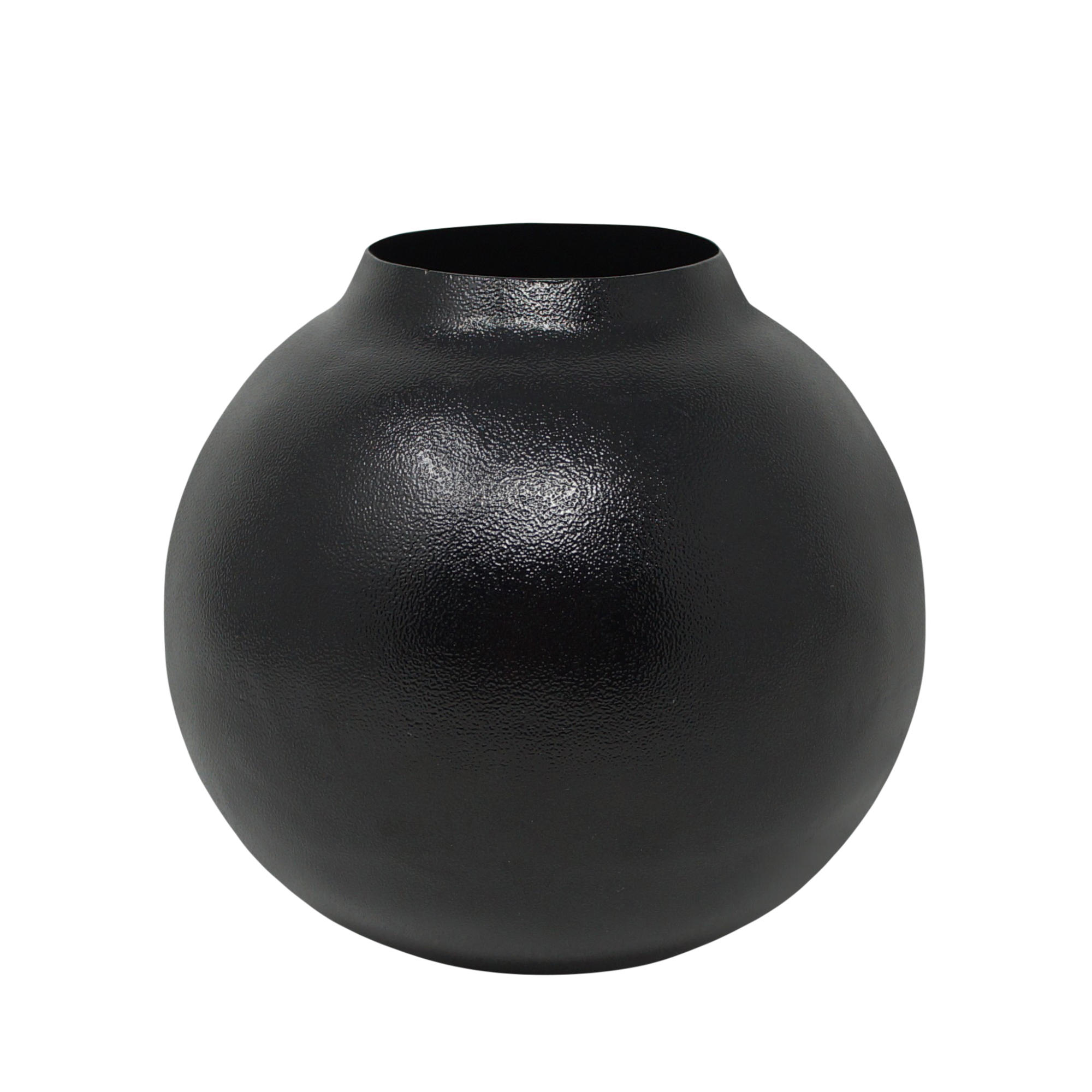 VASE Siyah aus Eisen in Schwarz Ø15,5/14,5 cm - Schwarz, Metall (14.5cm) - LaLe Living