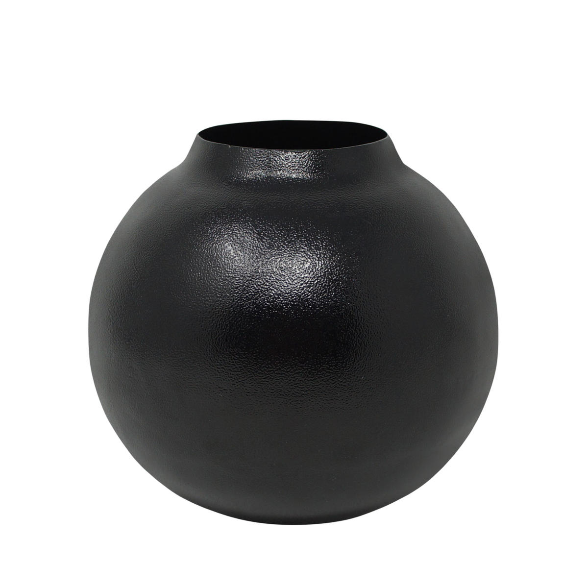 VASE Siyah aus Eisen in Schwarz Ø15,5/14,5 cm - Schwarz, Metall (14.5cm) - LaLe Living