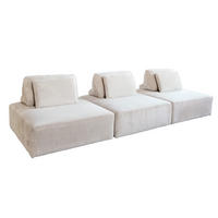 MODULSOFA WIOLO SOFT 3 MODULE 3 KISSEN Cremeweiß Cord - Creme/Schwarz, Kunststoff/Textil (333/84/111cm) - KAWOLA