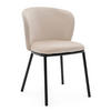 STUHL BARI gepolsterter mit Steppung - beige - Samt Velour - Beige/Schwarz, Textil/Metall (54/81/57cm) - NEW HOME
