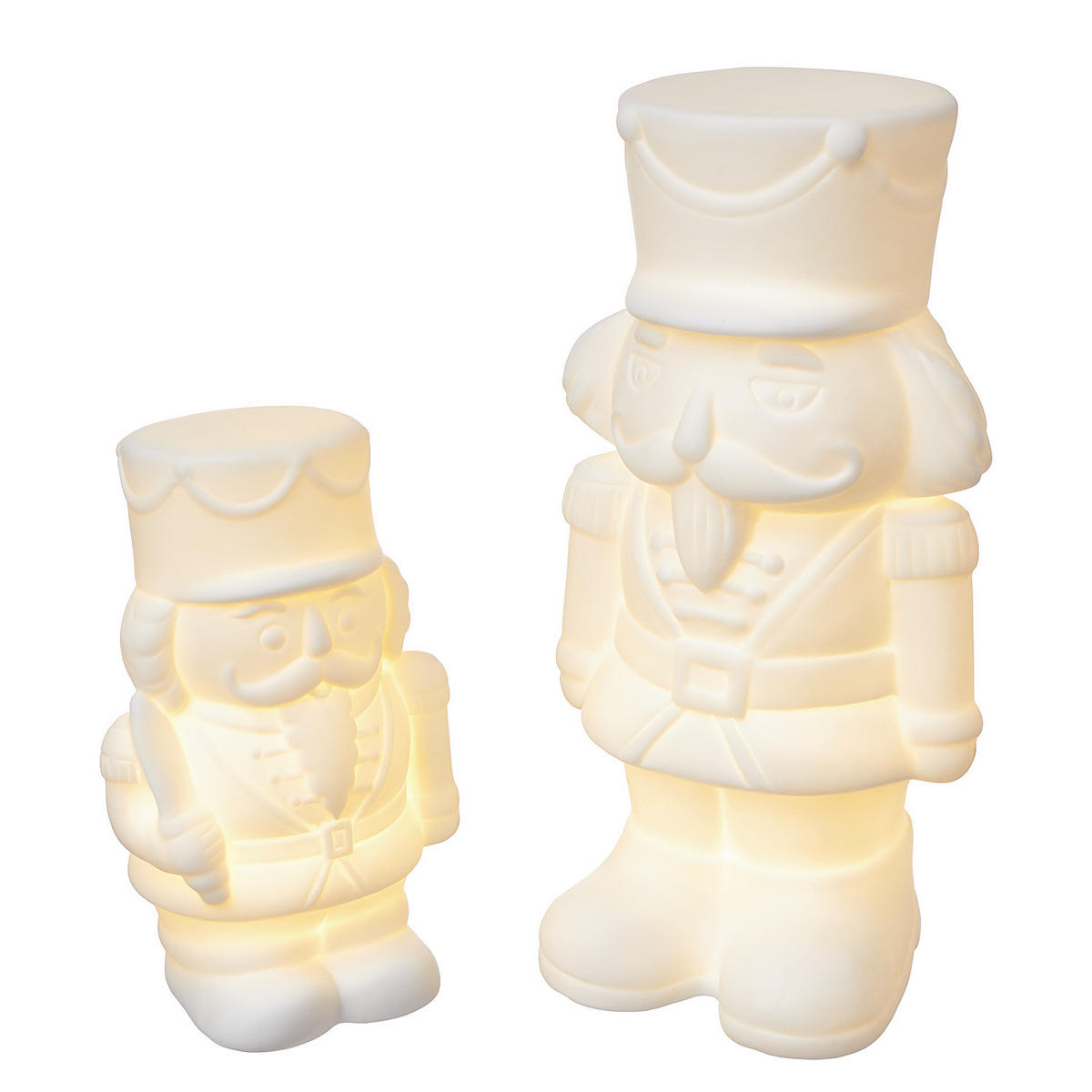 LED-NUSSKNACKER White Christmas - Weiß, Keramik (6/13/8cm) - Butlers