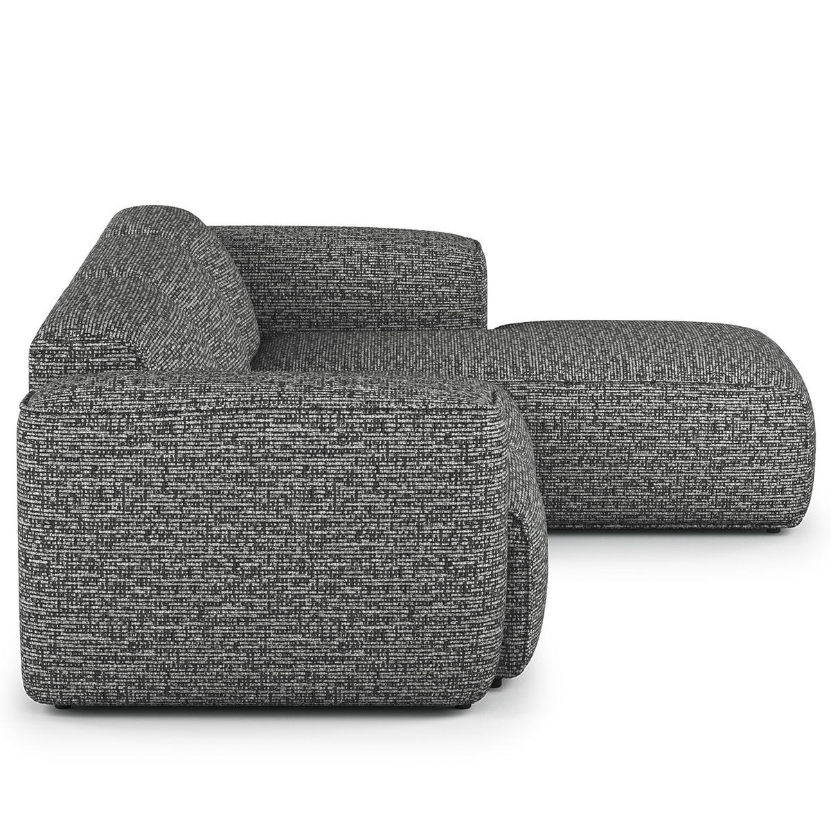 3-SITZER ECKSOFA mit Longchair - Schwarz/Grau, Kunststoff/Textil (284/173cm) - home24