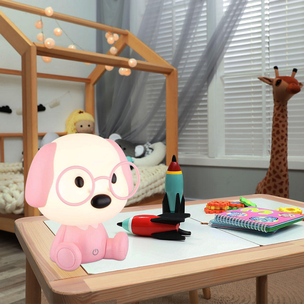 LED KINDERTISCHLEUCHTE Puppy Rosa - Rosa, Kunststoff (18/15/20cm) - Globo Lighting