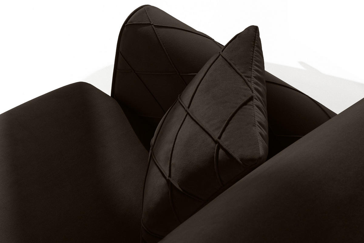 3-SITZER-SOFA GUSTAVO III Sofa 3 Velours, Braun - Braun, Holz/Holzwerkstoff (230/98/98cm) - KONSIMO®