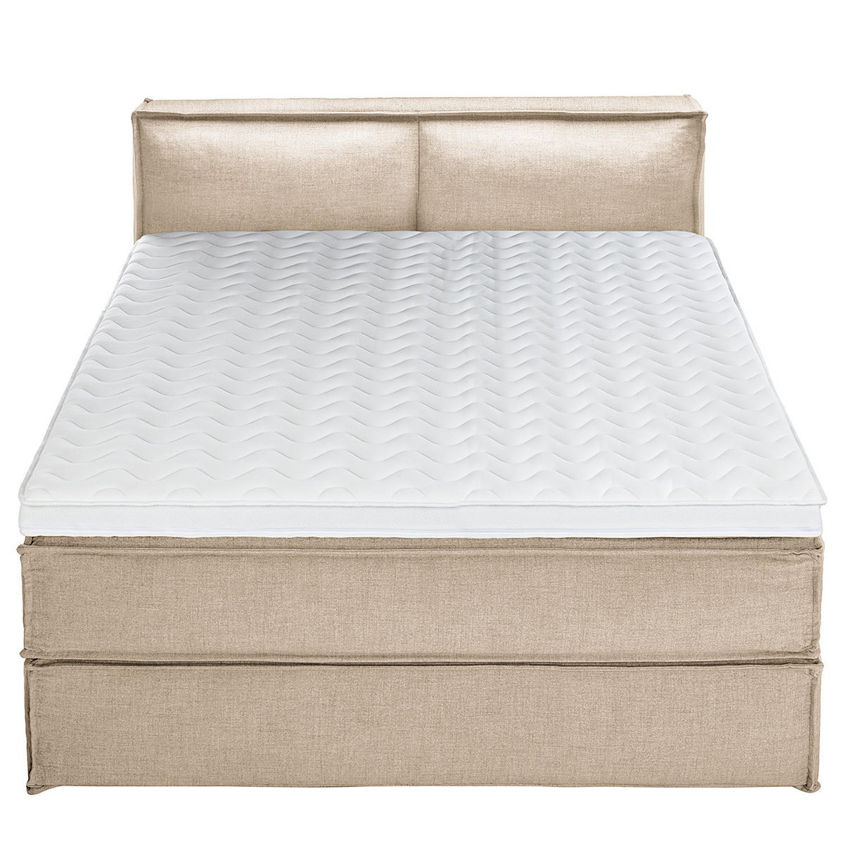BOXSPRINGBETT mit Kopfteil - Premium - Beige, Textil (160/220cm) - home24