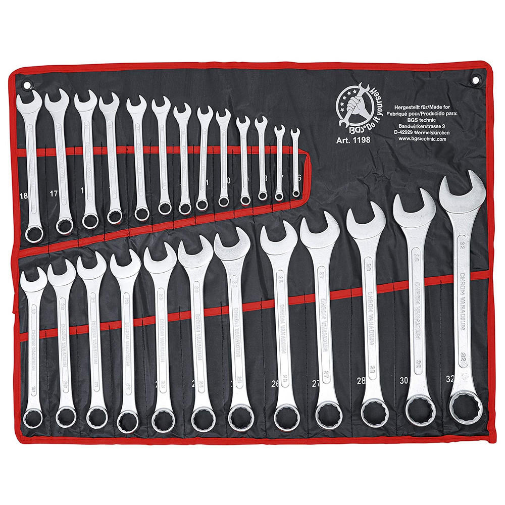 RINGMAULSCHLÜSSEL-SATZ, 25-teilig, 6-32 mm - Multicolor, Kunststoff (380/175/380cm) - BGS technic