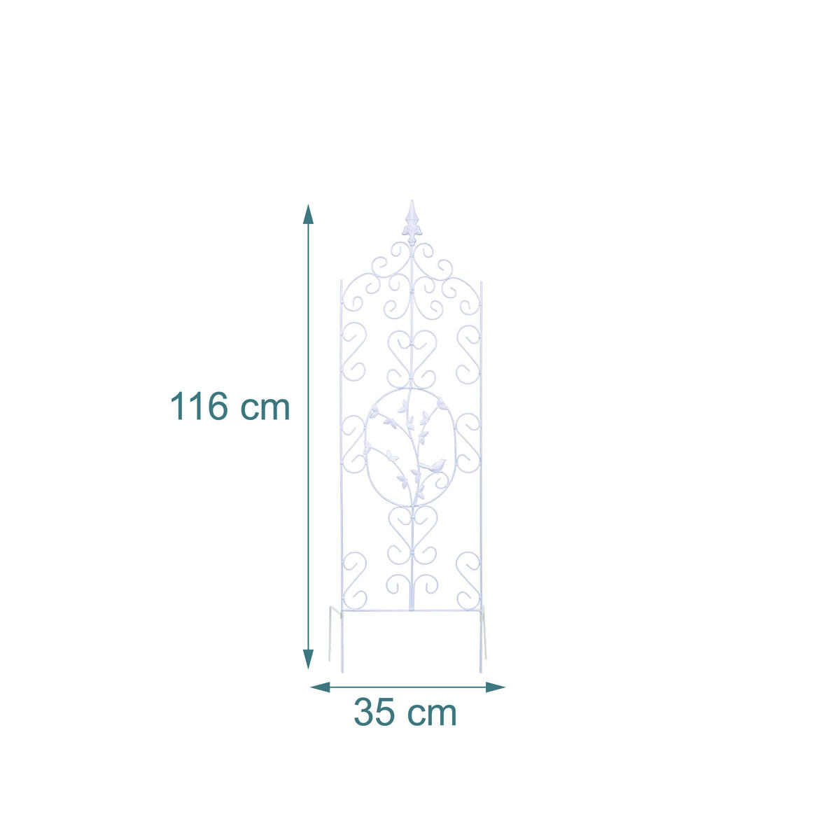 SPALJÉ Vit stål 1-pack 116x35 cm - Vit, Metall (35/1/116cm) - Relaxdays