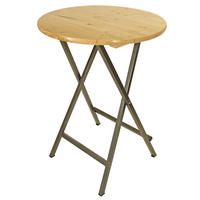 STEHTISCH Zülpich aus Metall + Holz (Nadelholz) 78cm - Braun, Metall (78/78/110.5cm) - TPFGarden