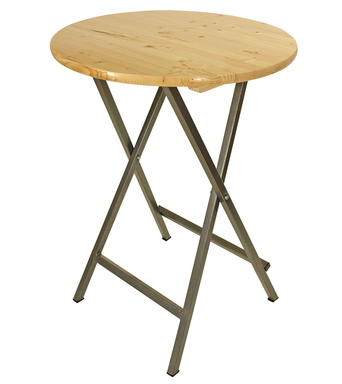 STEHTISCH Zülpich aus Metall + Holz (Nadelholz) 78cm - Braun, Metall (78/78/110.5cm) - TPFGarden
