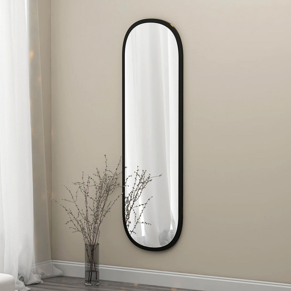 SPIEGEL Magnum 120x40cm Schwarz - Schwarz, Glas (120/40/3.5cm) - moebel17