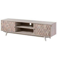 TV-BOARD Akazie 170x42x48 weiß lackiert MOSAYK #211 - Weiß, Holz (170/48/42cm) - Massivmoebel24
