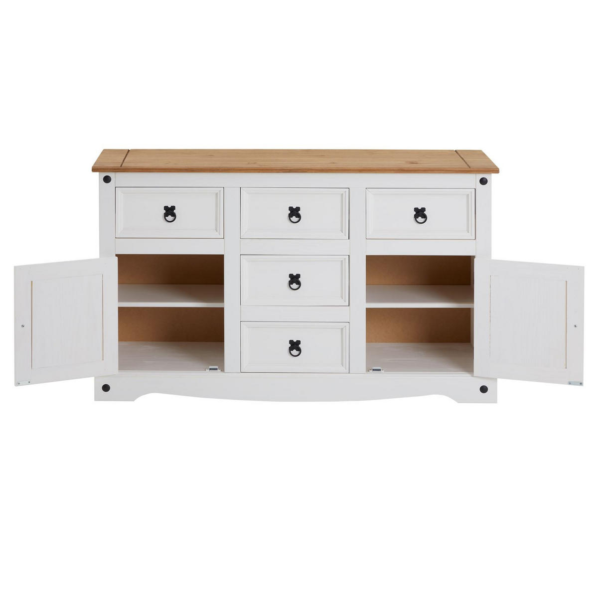SIDEBOARD CAMPO - Weiß/Braun, Holz (125/76/40cm) - CARO-Möbel
