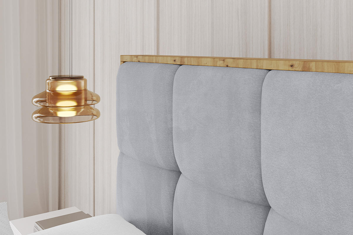 POLSTERBETT mit Bettkasten und Lattenrost, Boxbett ohne Matratze - ENZO7 120x200 Hellgrau - Hellgrau, Holzwerkstoff/Textil (120/200cm) - ALTDECOR