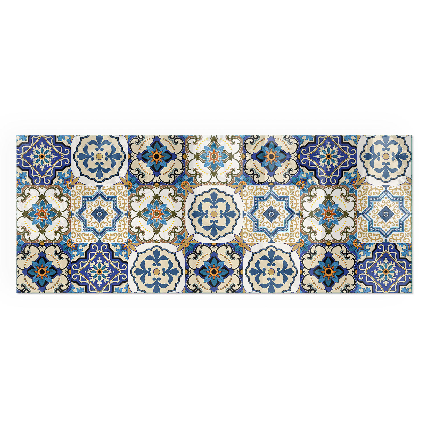 GLASPLATTE für Kamin 125x50 cm - Blau, Glas (125/50/0.4cm) - TULUP