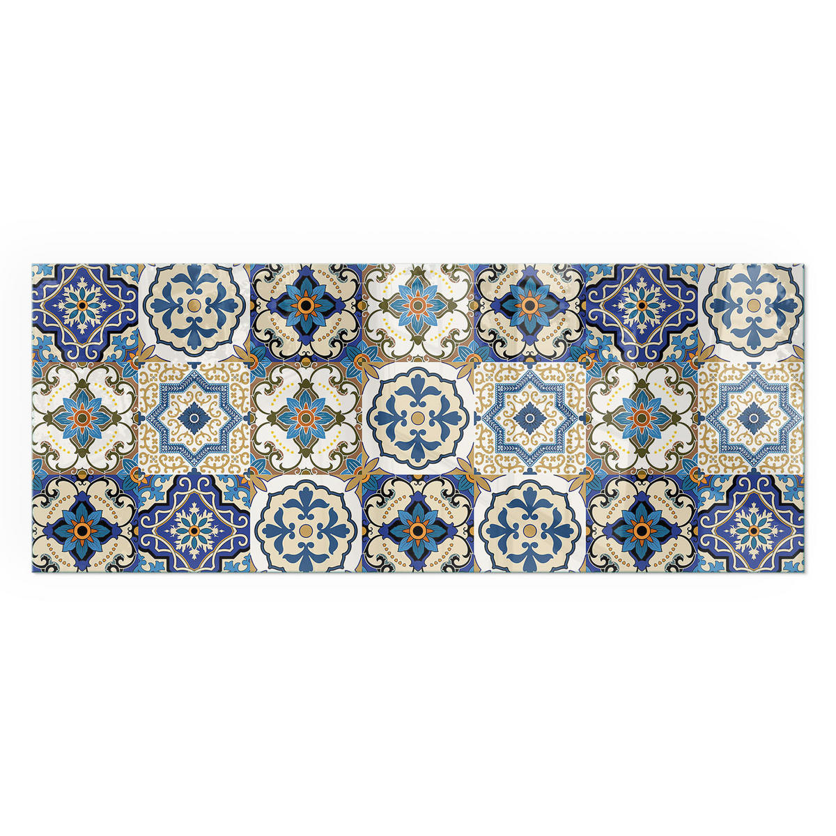 GLASPLATTE für Kamin 125x50 cm - Blau, Glas (125/50/0.4cm) - TULUP