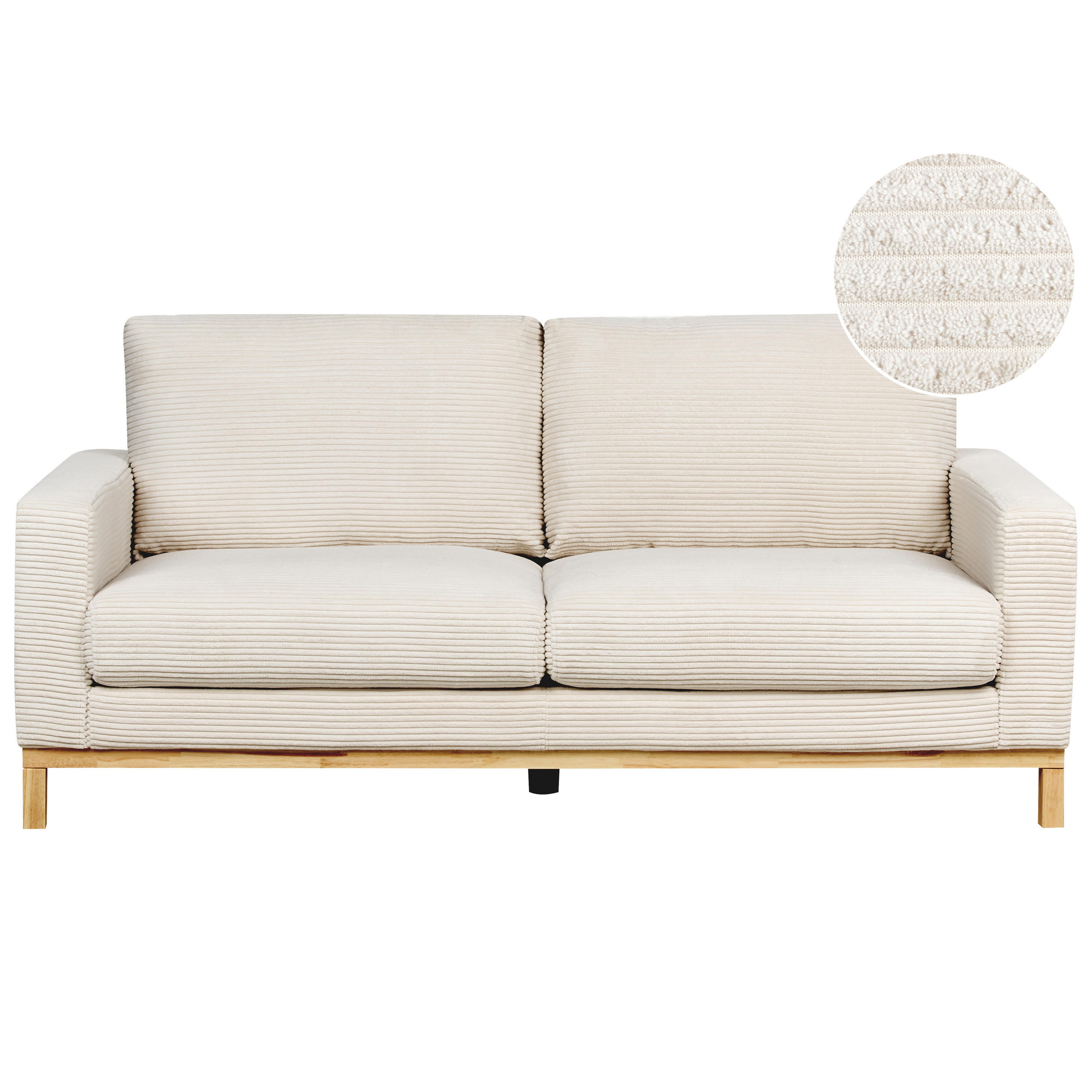2-SITZER-SOFA Cord hellbeige/hellbraun Siggard - Hellbraun/Beige, Textil (184/84/92cm) - Beliani
