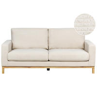 2-SITZER-SOFA Cord hellbeige/hellbraun Siggard - Hellbraun/Beige, Textil (184/84/92cm) - Beliani