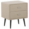 NACHTTISCH beige Kunstleder 2 Schubladen Essonne - Beige, Kunststoff/Textil (48/56/41cm) - Beliani