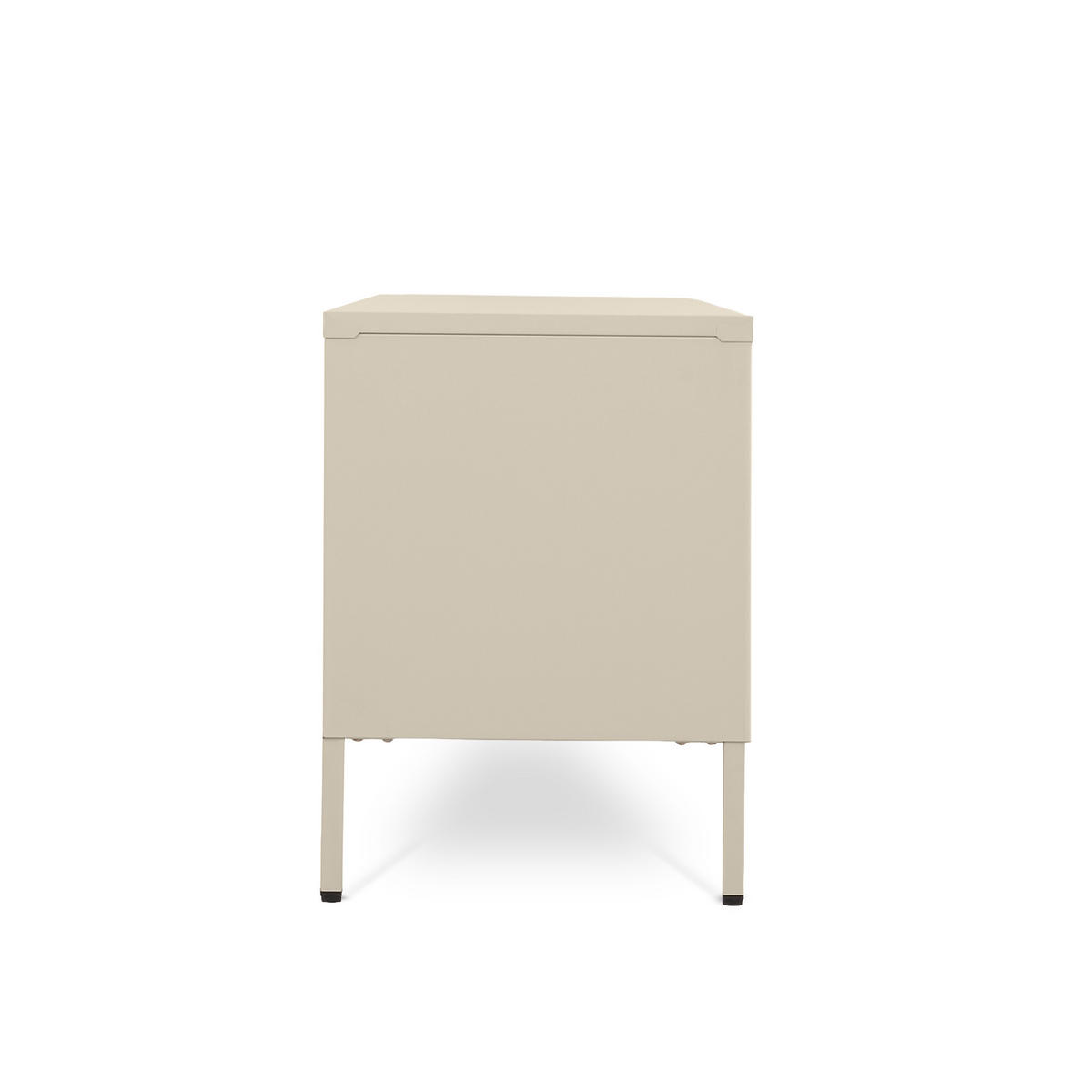 TV-STÄNDER Metall industriell EZRA, 130 cm, 3 Türen, Beige und Sicherheitsglas - Beige, Metall (130/55/40cm) - Sicaan