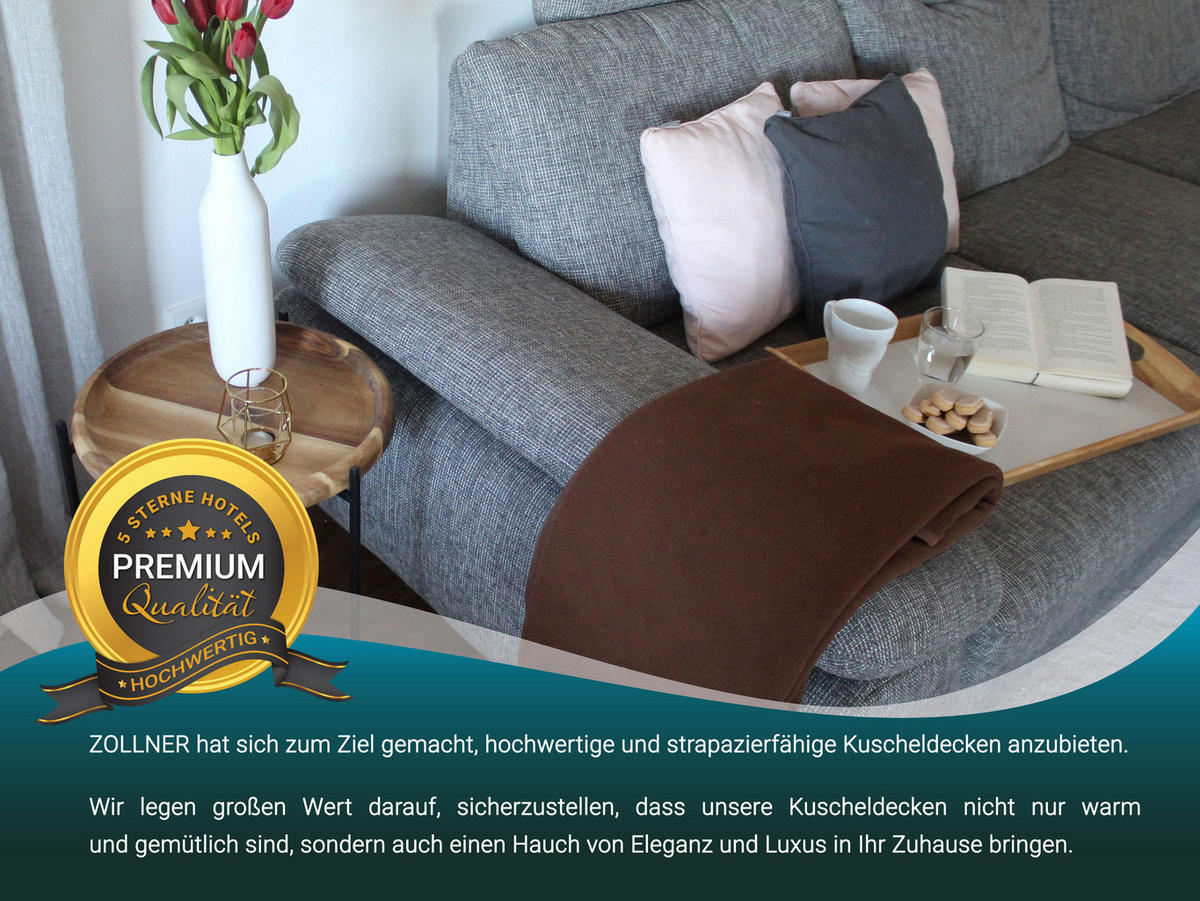 KUSCHELDECKE, 130x170 cm, 100% Polyester, Braun - Braun, Textil (130/170cm) - Zollner