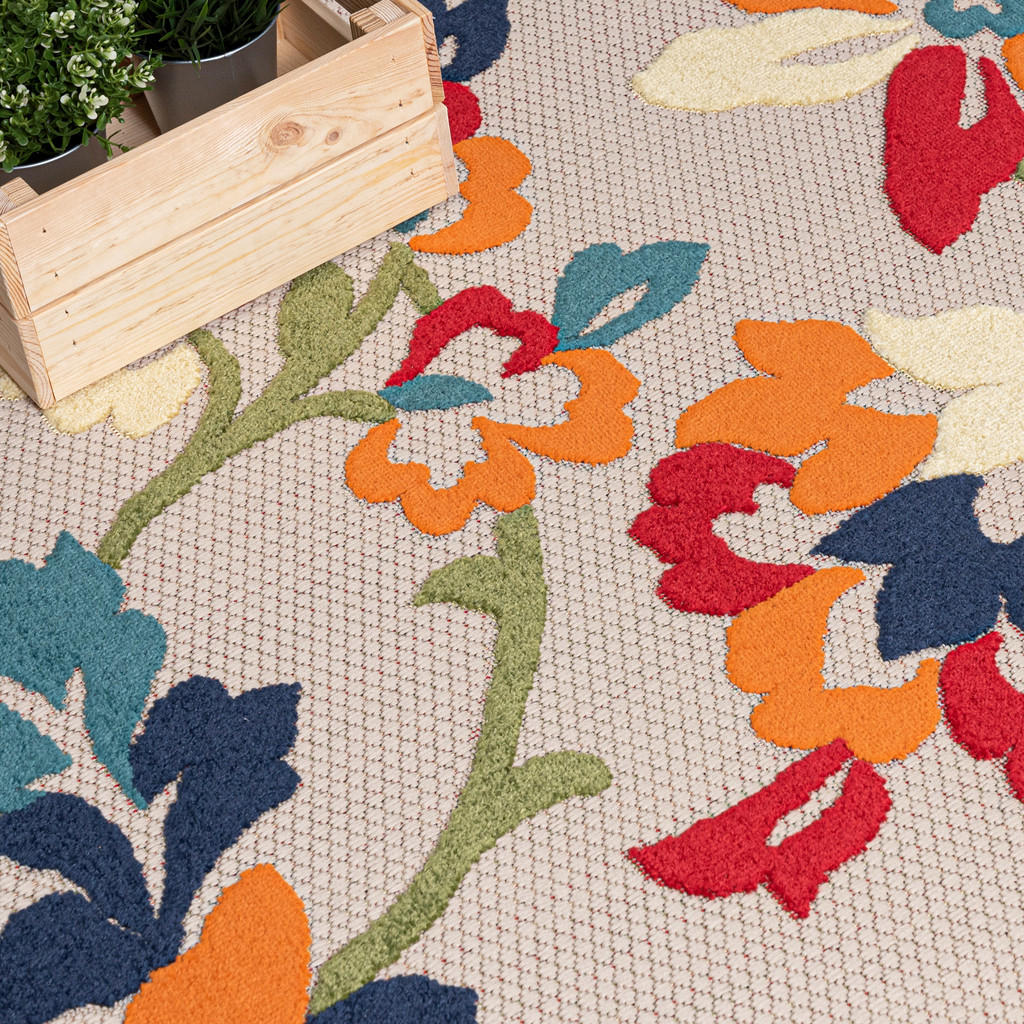 Thumbnail - Mazovia Teppich, Grün, Textil, Floral, Rechteckig, 140x200 cm, Oeko-Tex® Standard 100, Teppiche & Böden, Teppiche, Outdo...