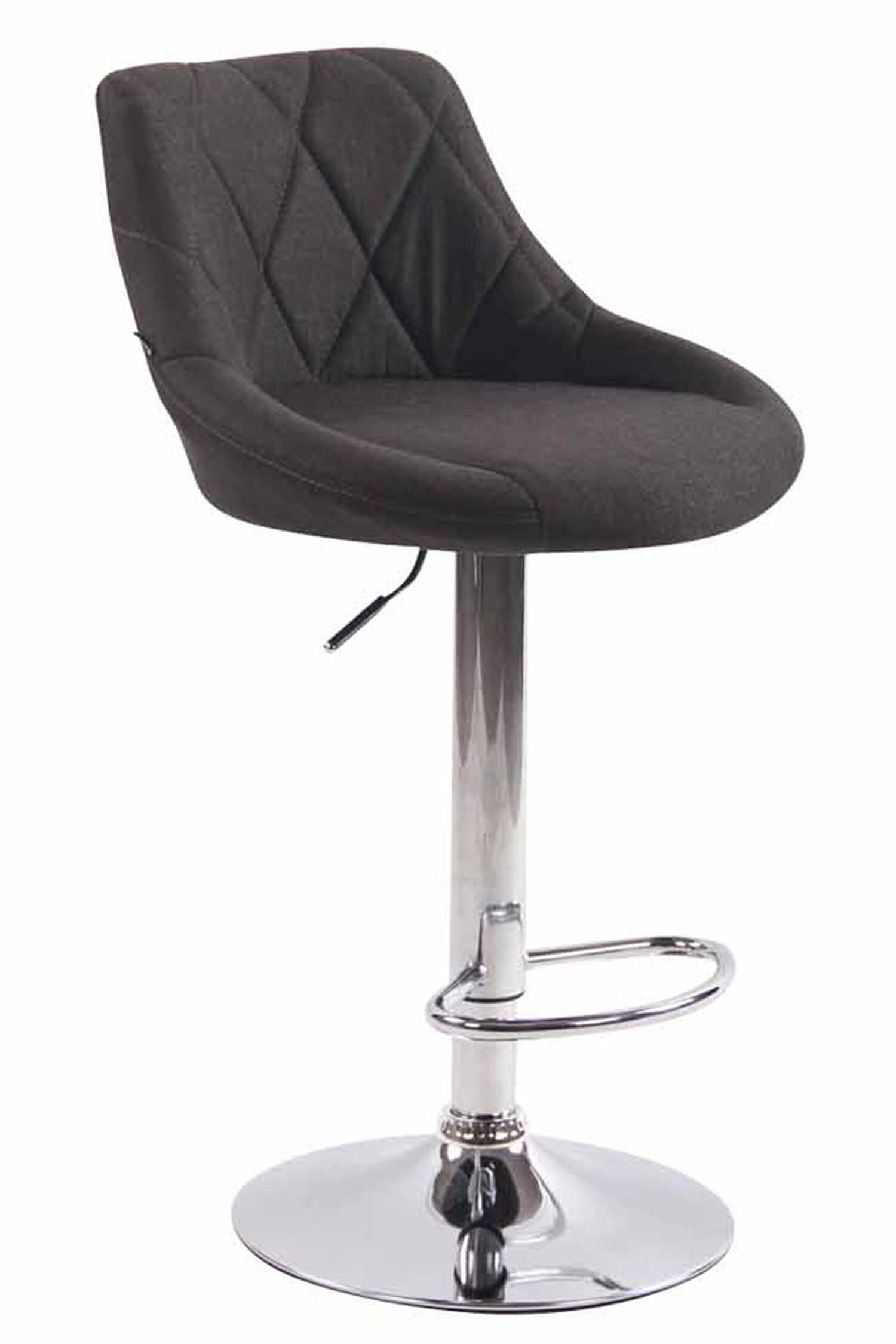 BARHOCKER Lazius, Gestell Metall in Chromoptik, Stoff Dunkelgrau - Chromfarben/Dunkelgrau, Textil/Metall (46/100/49cm) - TPFLiving