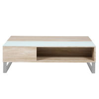 COUCHTISCH Kostrena in Sonoma Eiche 110/60 cm - Beige/Silberfarben, Holzwerkstoff/Metall (110/60/35cm) - Selsey