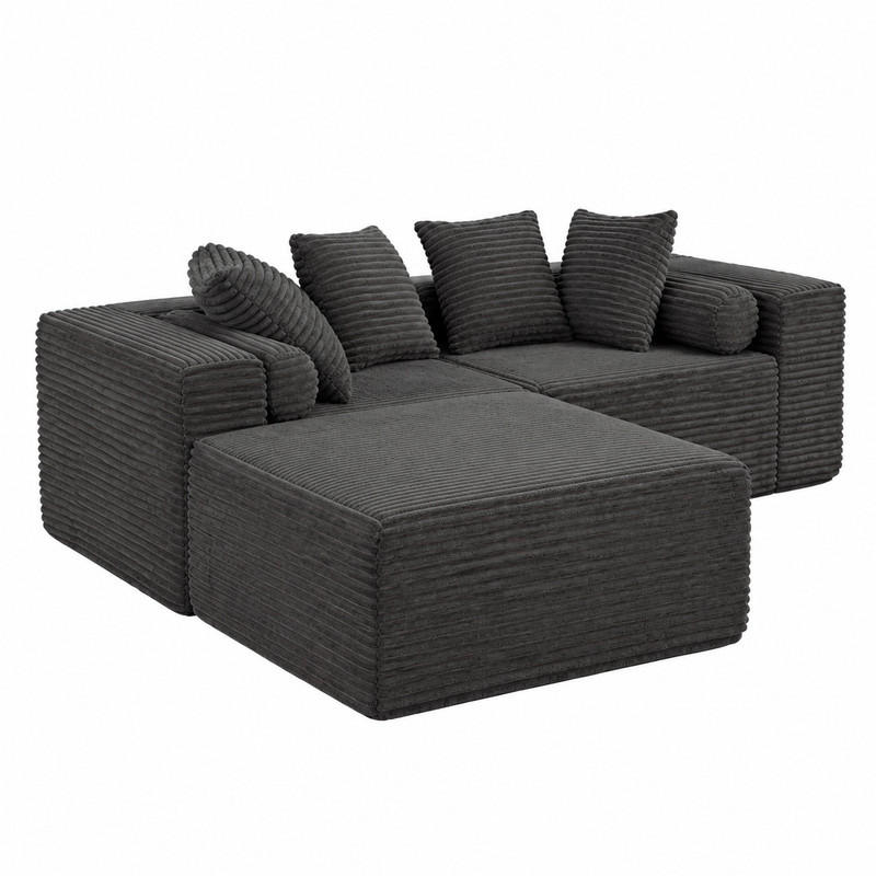 Meubliv Sofa Schwarz 266x110.01 cm