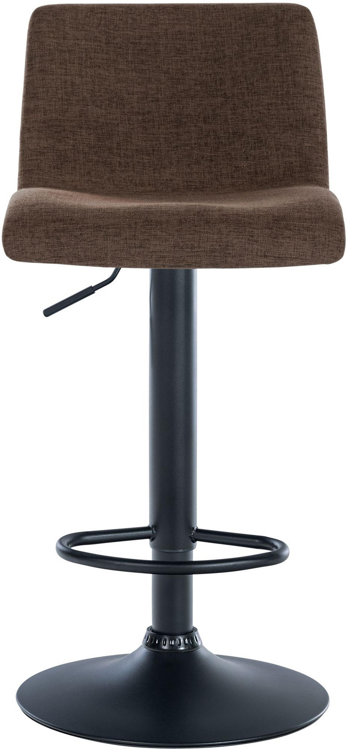 BARHOCKER Brandon Stoff braun - Schwarz/Braun, Kunststoff/Metall (39/104/36cm) - TPFLiving