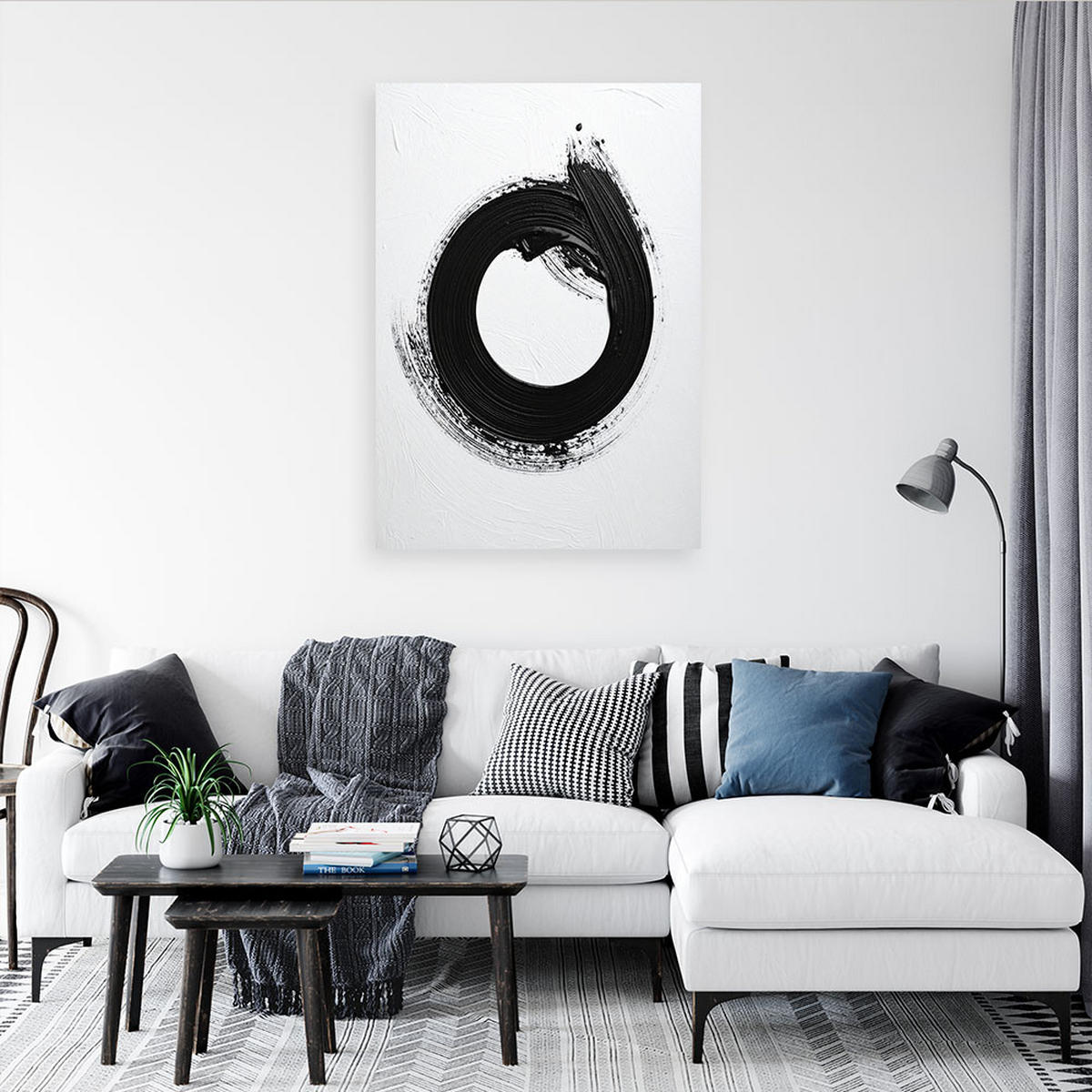 LEINWANDBILD Abstraktion 70x100cm - Schwarz, Textil (70/100cm) - Feeby