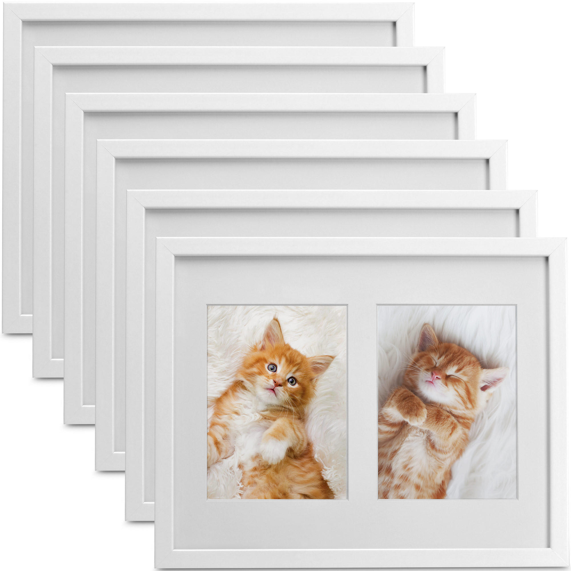 BILDERRAHMEN Galeria 9x13cm Weiß (6tlg) - Weiß, Holzwerkstoff (19/2/25cm) - BoMoe