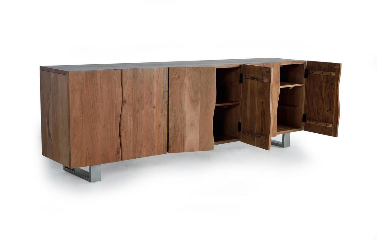 SIDEBOARD aus Akazienholz und Metall - Braun, Holz (45/74/220cm) - Giner y Colomer
