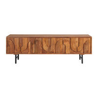 TV-BOARD - 160 cm x 40 cm - Holz, Platte - Naturfarben Dunkel, Naturfarben Hell MIZORAM - Naturfarben, Holz (160/50/40cm) - Vente-Unique
