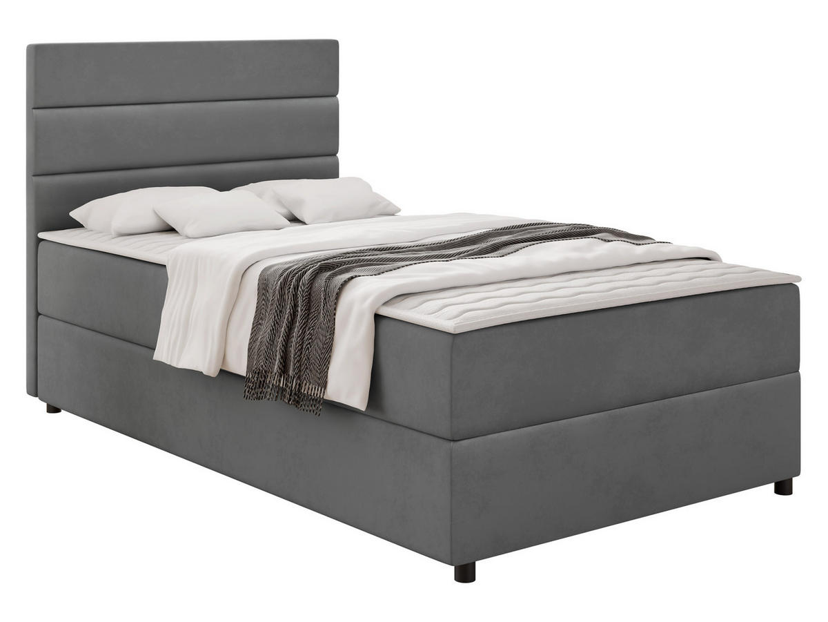 BOXBETT Elen - H3 - Schwarz/Grau, Holz/Holzwerkstoff (90/200cm) - MIRJAN24