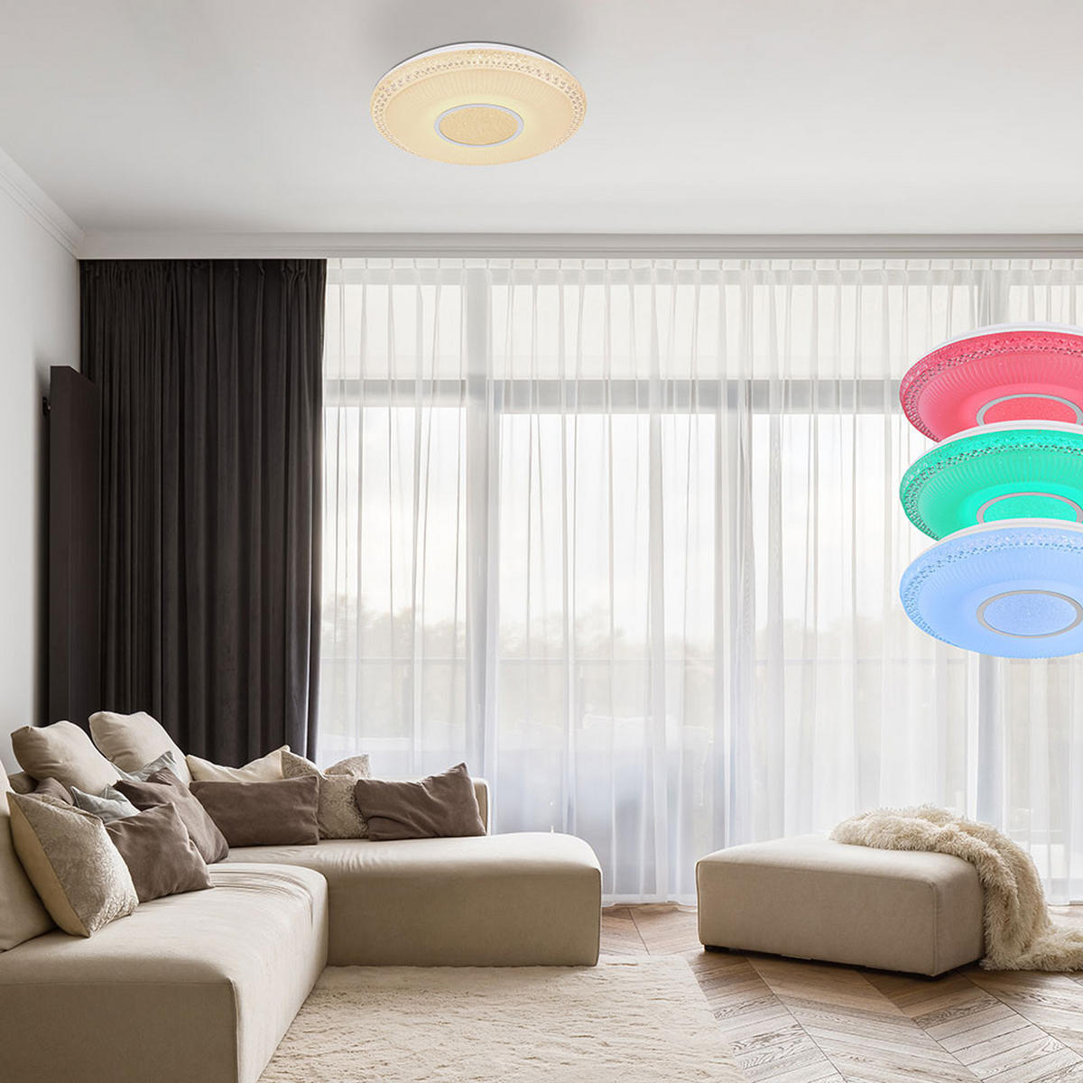 LED DECKENLEUCHTE Klemens Weiß Metall - Weiß, Metall (50/50/9cm) - Globo Lighting