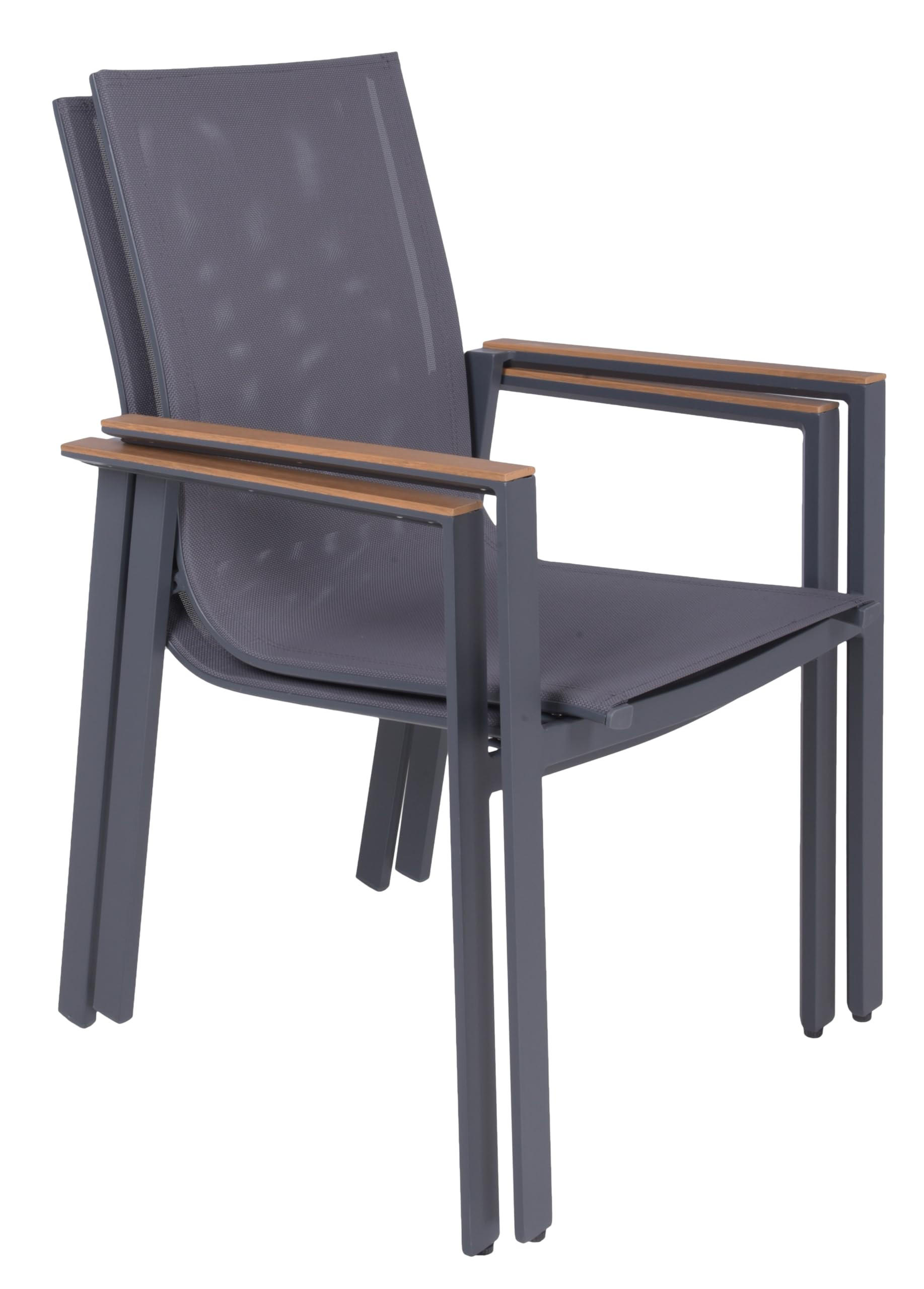 GARTENSTUHL 2er Set Joel Stapelstuhl - Braun, Kunststoff (56/90/60cm) - DELUKE