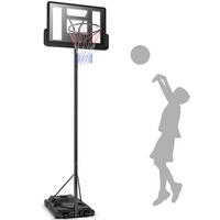 HÖHENVERSTELLBARER BASKETBALLKORB Schwarz - Schwarz, Kunststoff (65/97cm) - COSTWAY