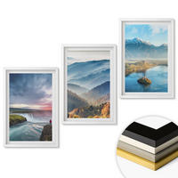 WANDBILDER 3er-Set - 40x60 cm Weißer Rahmen - Berglandschaften, Wasserfälle - Weiß, Kunststoff (40/60cm) - ArtPrintCave