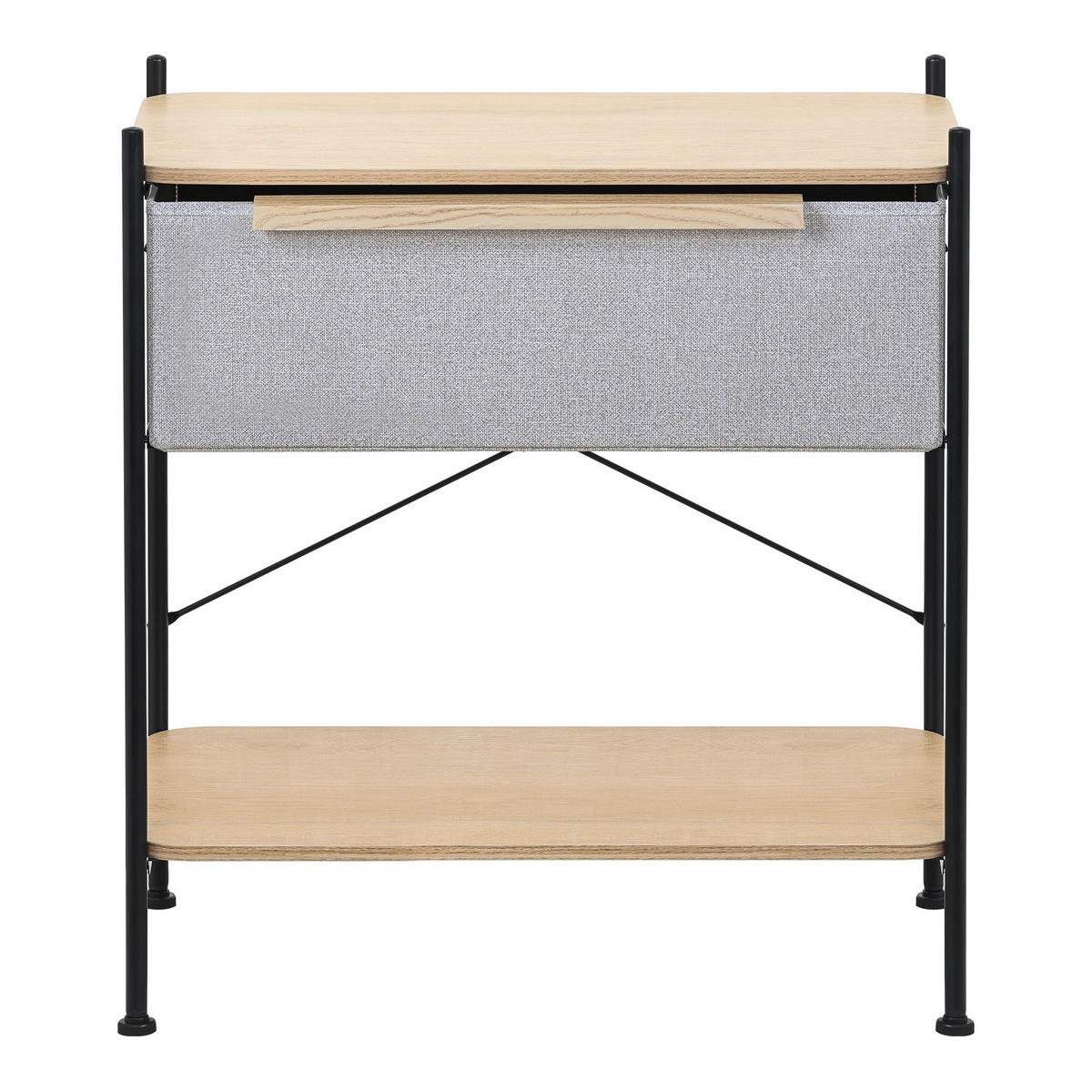 POLICE se zásuvkou z látky 62x67,5x42,5 cm šedá - přírodní/tmavě šedá, kompozitní dřevo/textil (62/67.5/42.5cm) - ML-DESIGN