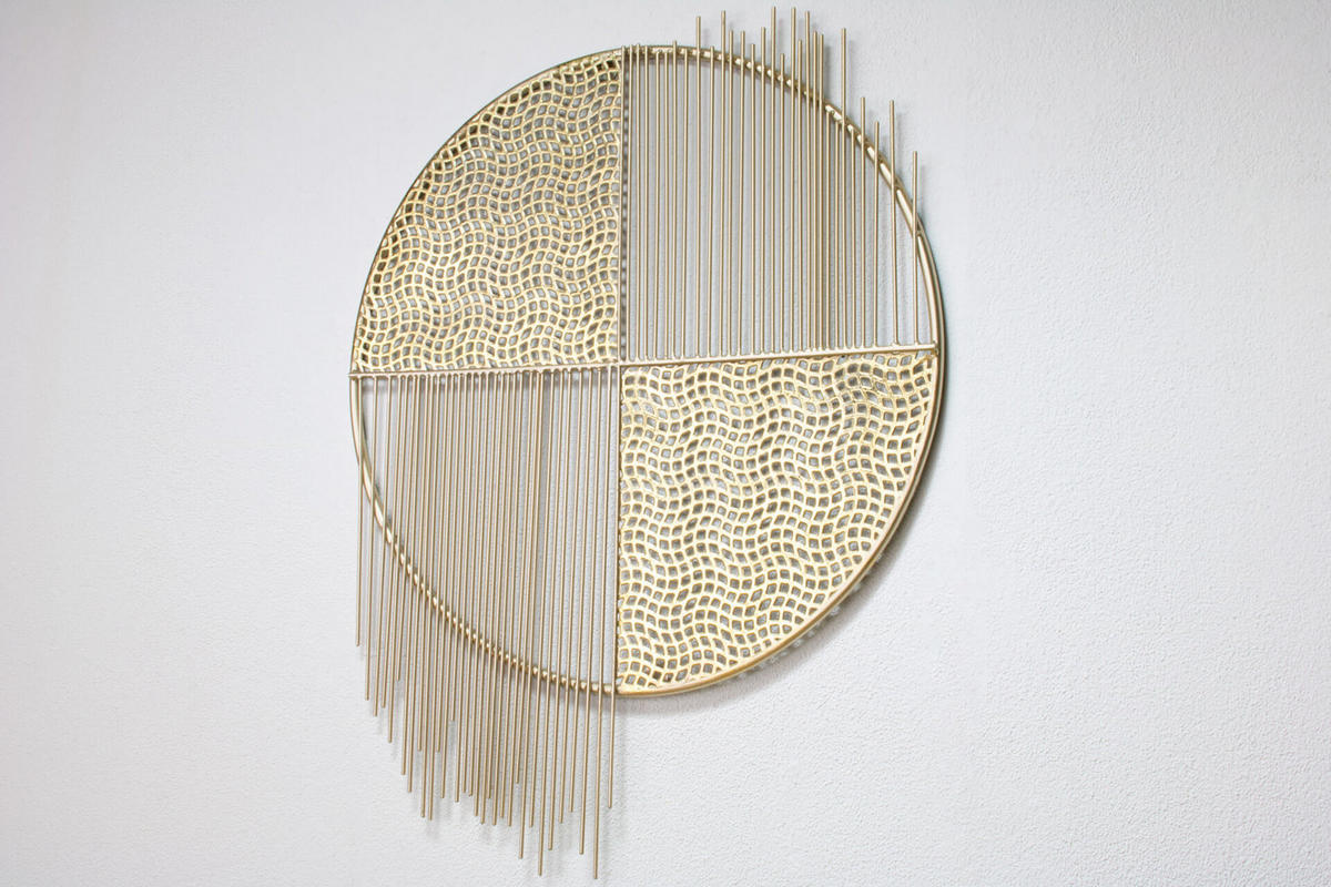 WANDDEKO Gold 60/80 cm - Goldfarben/Weiß, Metall (2.74/80/2cm) - KUNSTLOFT