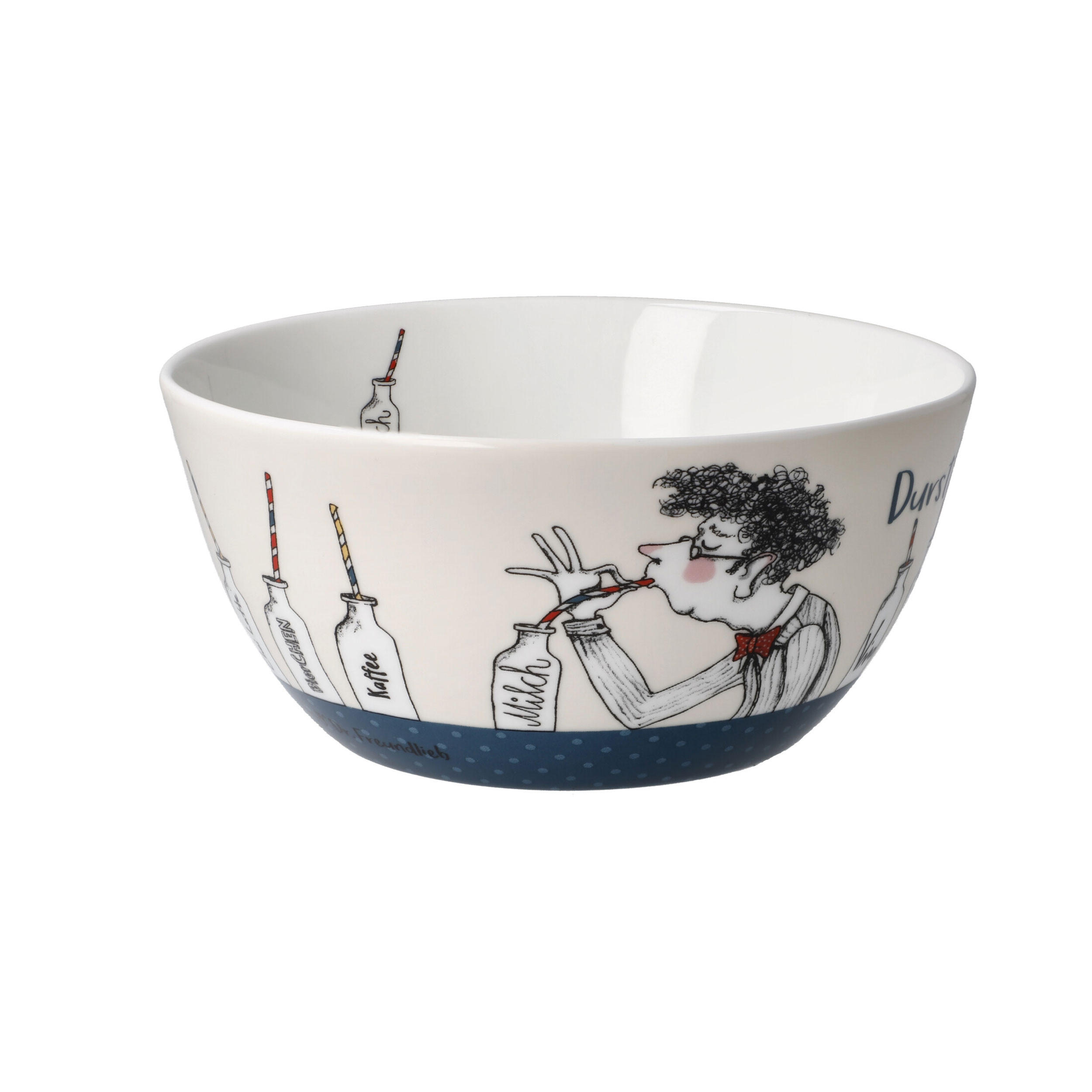 KÜNSTLERSCHALE Barbara Freundlieb - Männer haben auch Gefühle, Fine Bone China, Bunt, 15 cm - Multicolor, Keramik (7cm) - Goebel