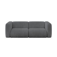 MODULARES Sofa 2-SITZER MIRA-S1 228x89x70 Dunkelgrau cm Cord - Dunkelgrau/Schwarz, Holzwerkstoff/Kunststoff (228/70/89cm) - ALTDECOR