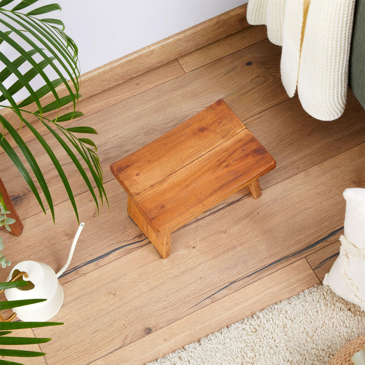 MAHAGONI-HOCKER FLORESTA - Naturfarben, Holz (30/18/21cm) - IDIMEX