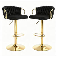 BARHOCKER 2er-Set Schwarz höhenverstellbar und drehbar - Schwarz, Metall (49.5/98/50.5cm) - MIVRAY
